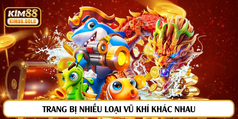 Trang bị nhiều loại vũ khí khác nhau